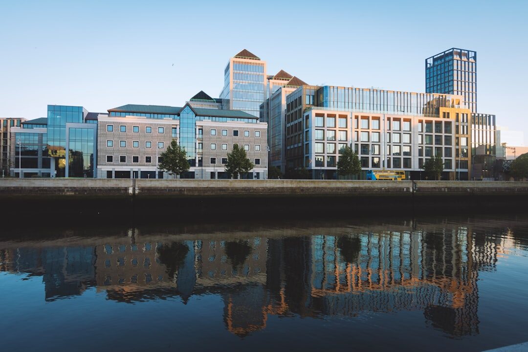 Dublin cityscape with modern tech buildings
