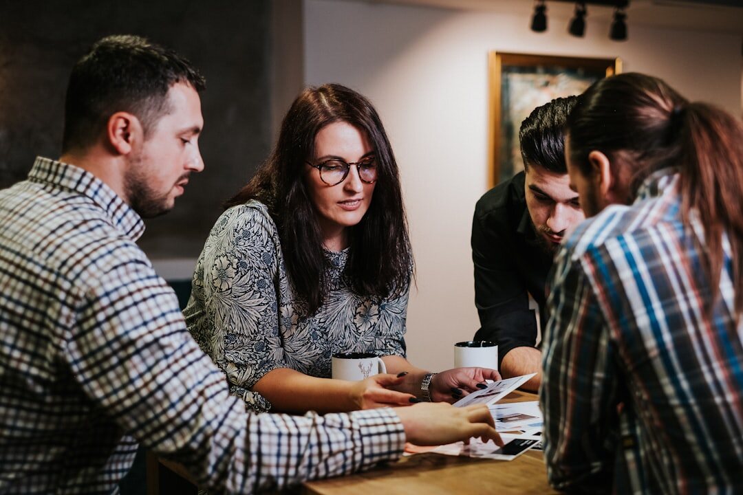 Business professionals in a panel discussion