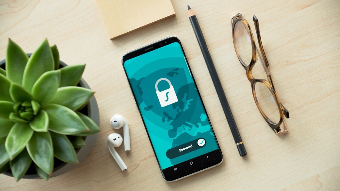 Digital security lock on glowing blue background